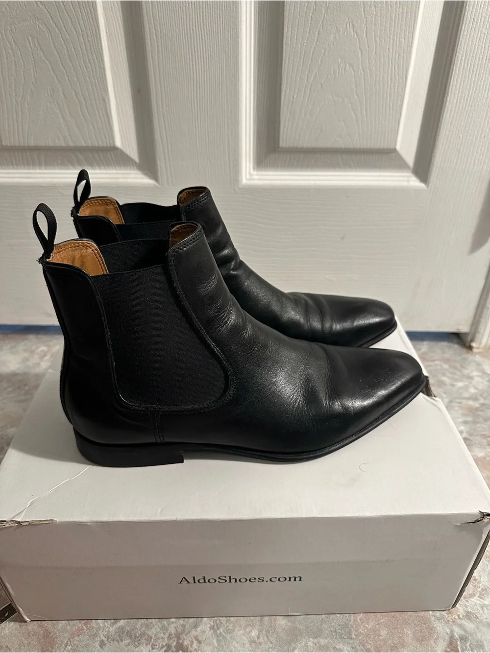 Aldo Men's Black Leather Chelsea Boots